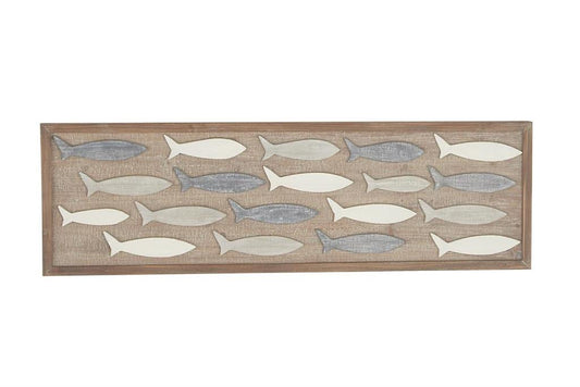 BROWN WOOD FISH WALL DECOR