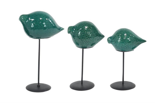 GREEN STONEWARE CONTEMPORARY SCULPTURE