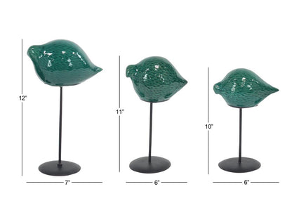 GREEN STONEWARE CONTEMPORARY SCULPTURE