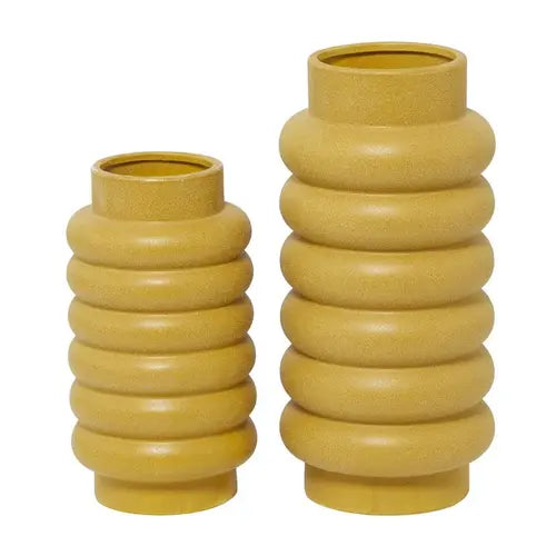 Ceramic Modern Ring Ribbing Vase,