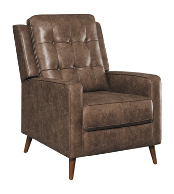 Upholstered Tufted Push Back Recliner Brown