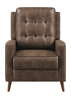 Upholstered Tufted Push Back Recliner Brown