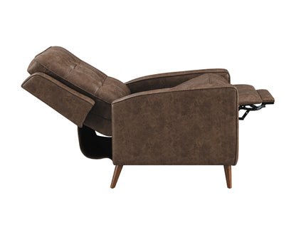 Upholstered Tufted Push Back Recliner Brown