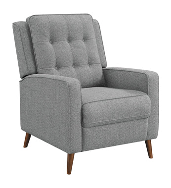 Upholstered Tufted Push Back Recliner Grey