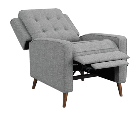 Upholstered Tufted Push Back Recliner Grey