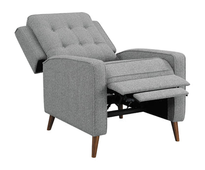 Upholstered Tufted Push Back Recliner Grey