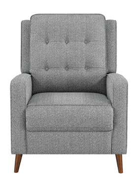 Upholstered Tufted Push Back Recliner Grey