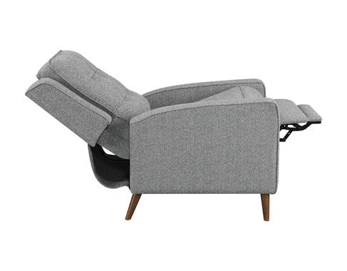 Upholstered Tufted Push Back Recliner Grey