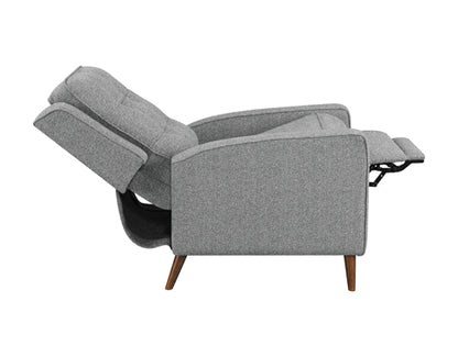 Upholstered Tufted Push Back Recliner Grey