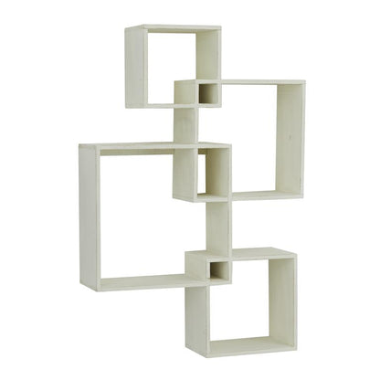 WHITE WOOD CONTEMPORARY WALL SHELF