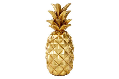 GOLD POLYSTONE FRUIT PINEAPPLE SCULPTURE