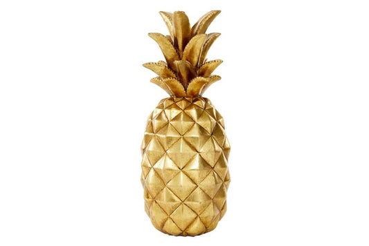 GOLD POLYSTONE FRUIT PINEAPPLE SCULPTURE