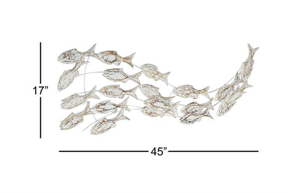 WHITE WOOD FISH HANDMADE WALL DECOR