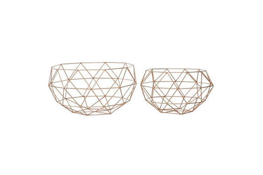 GOLD METAL GEOMETRIC WIRE TRAY