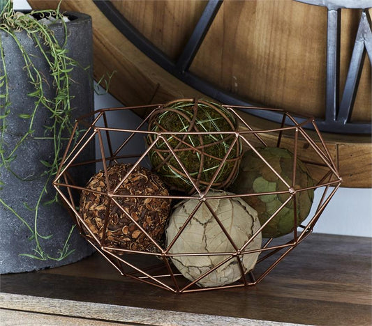 GOLD METAL GEOMETRIC WIRE TRAY