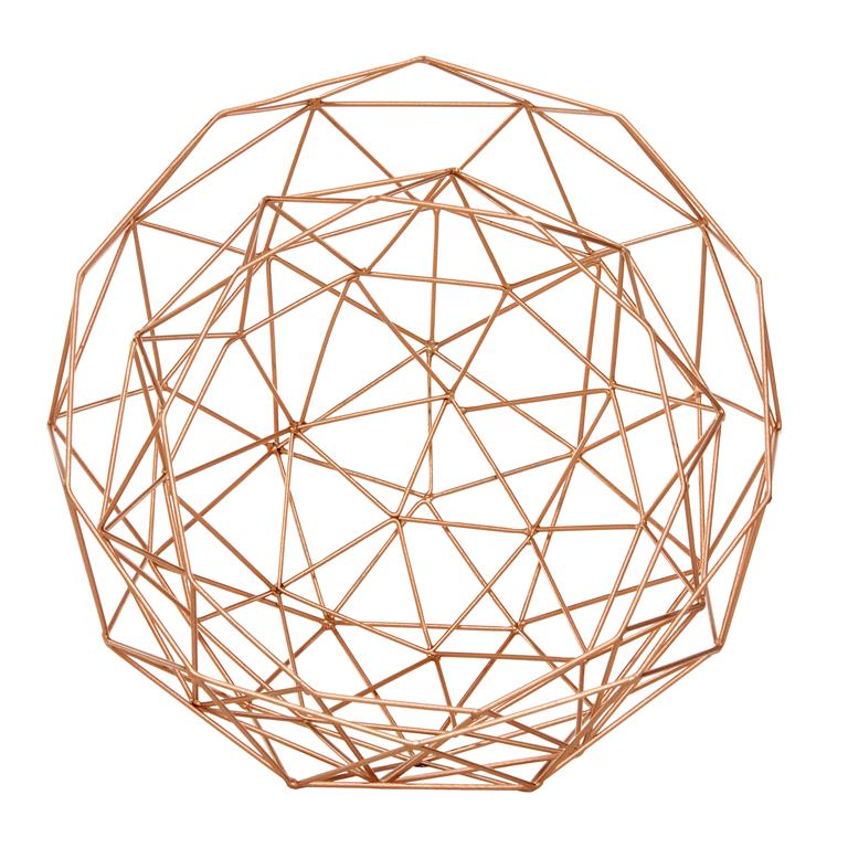 GOLD METAL GEOMETRIC WIRE TRAY