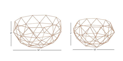 GOLD METAL GEOMETRIC WIRE TRAY