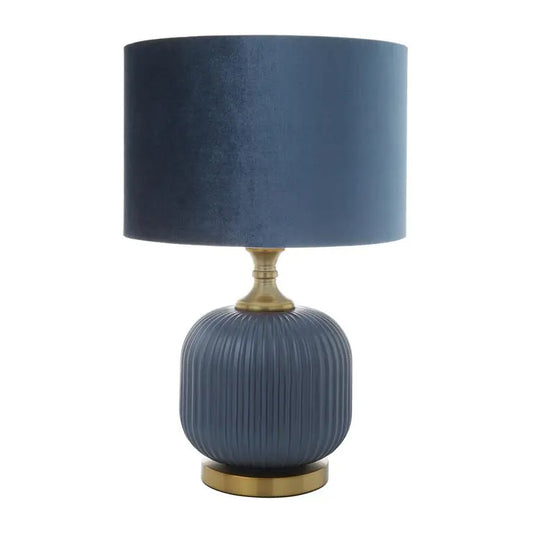 Blue Fabric Transitional Table Lamp,