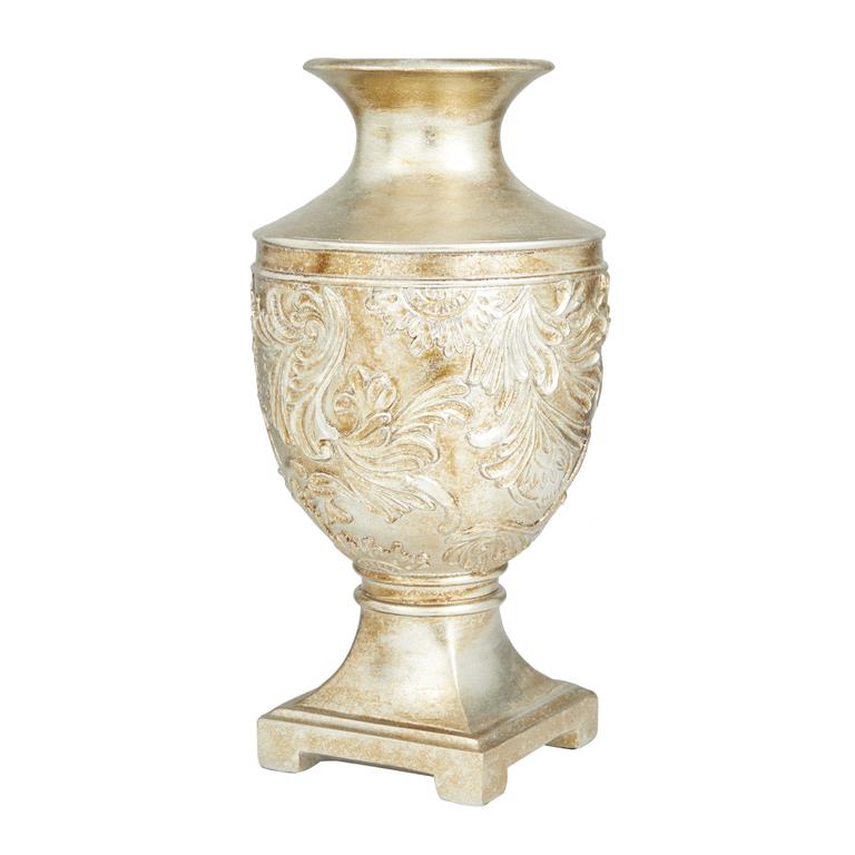 GOLD POLYSTONE CARVED VASE