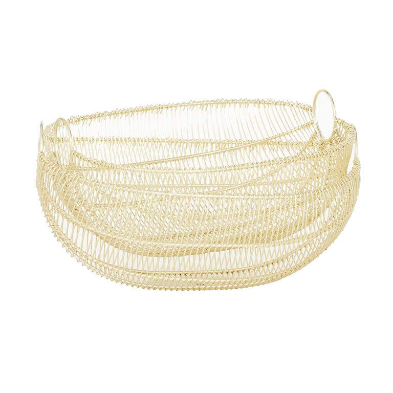 GOLD METAL WIRE DECORATIVE BOWL,