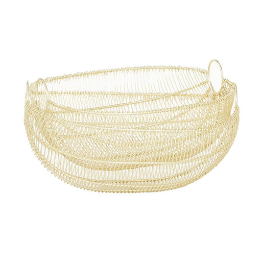 GOLD METAL WIRE DECORATIVE BOWL,