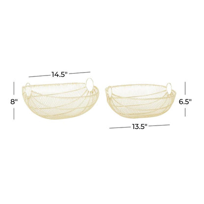 GOLD METAL WIRE DECORATIVE BOWL,