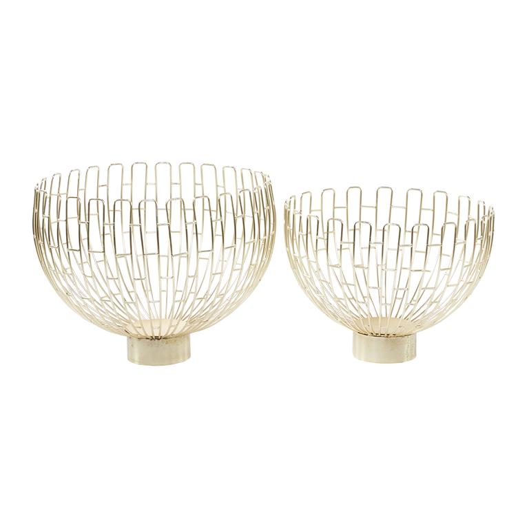 GOLD METAL CONTEMPORARY DECORATIVE BOWLS