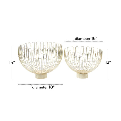 GOLD METAL CONTEMPORARY DECORATIVE BOWLS