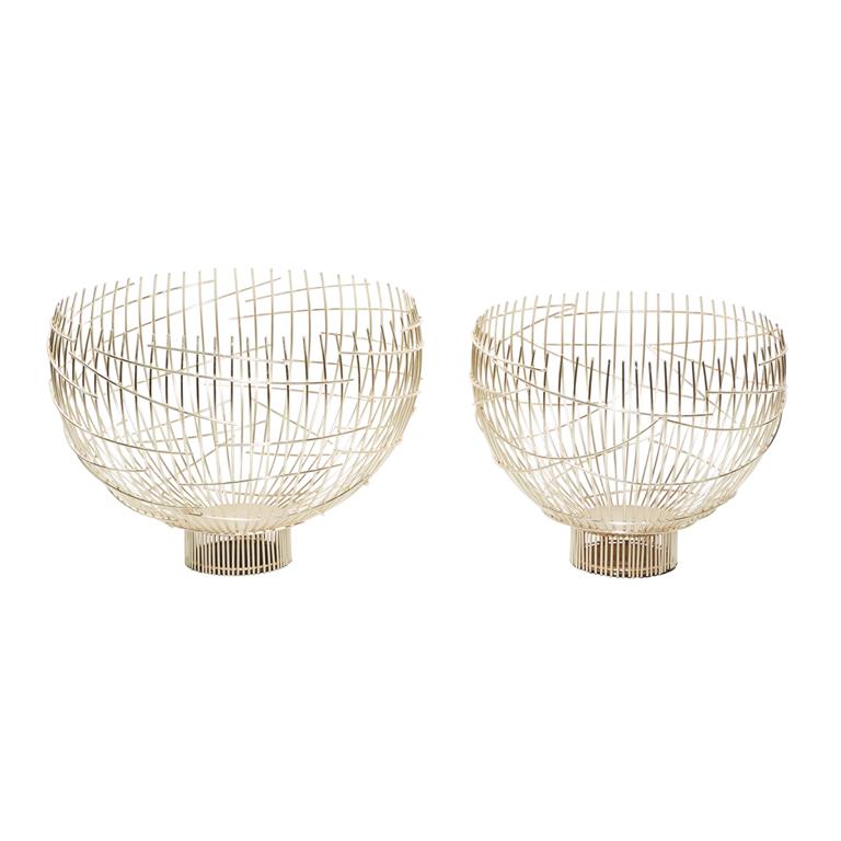 GOLD METAL CONTEMPORARY DECORATIVE BOWLS