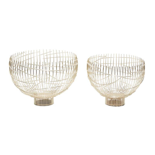 GOLD METAL CONTEMPORARY DECORATIVE BOWLS