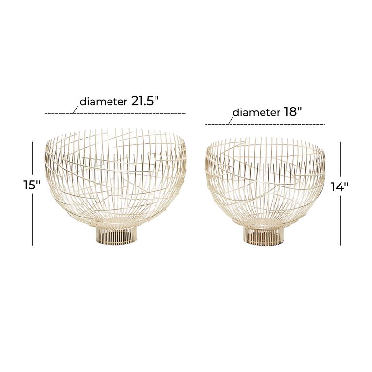 GOLD METAL CONTEMPORARY DECORATIVE BOWLS