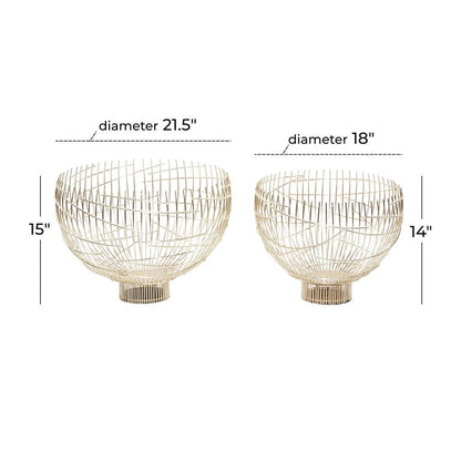 GOLD METAL CONTEMPORARY DECORATIVE BOWLS