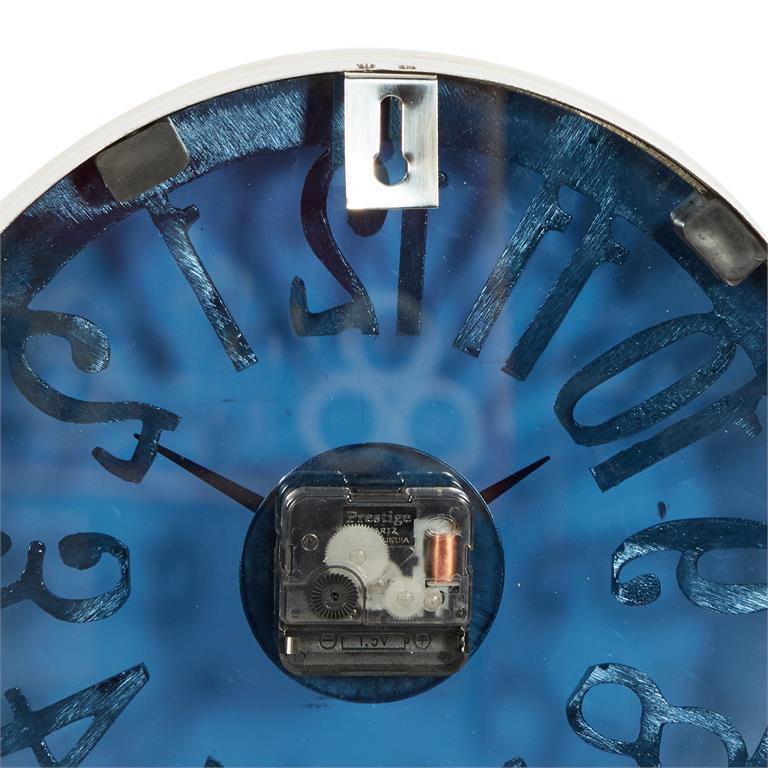 BLUE ALUMINUM CONTEMPORARY WALL CLOCK,