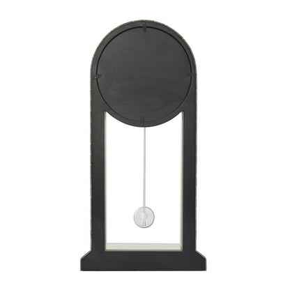 SILVER WOOD MIRRORED PENDULUM CLOCK