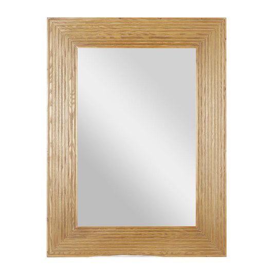 BROWN WOOD TRADITIONAL WALL MIRROR,