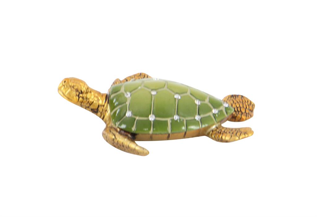 BROWN POLYSTONE TURTLE SCULPTURE, 3 ASSORTED
