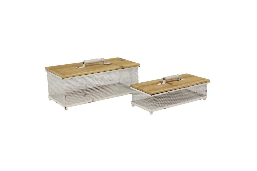 METAL  WOOD BOX 5", 13"W