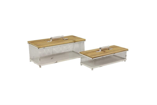 METAL  WOOD BOX 5", 13"W