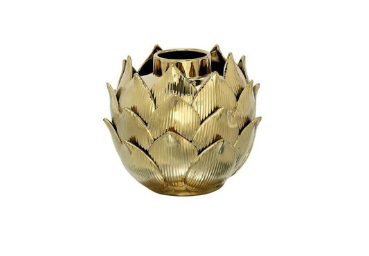 GOLD PORCELAIN FLORAL VASE