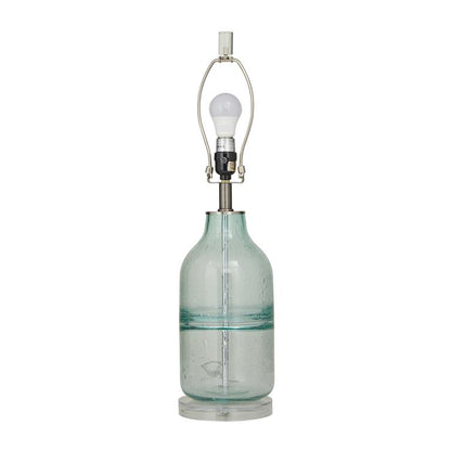 TEAL GLASS TABLE LAMP,