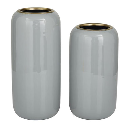 GRAY METAL VASE