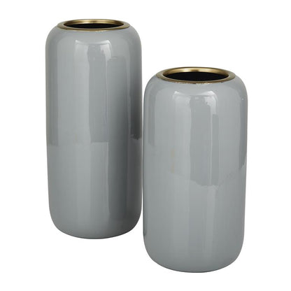 GRAY METAL VASE