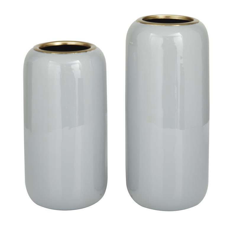 GRAY METAL VASE