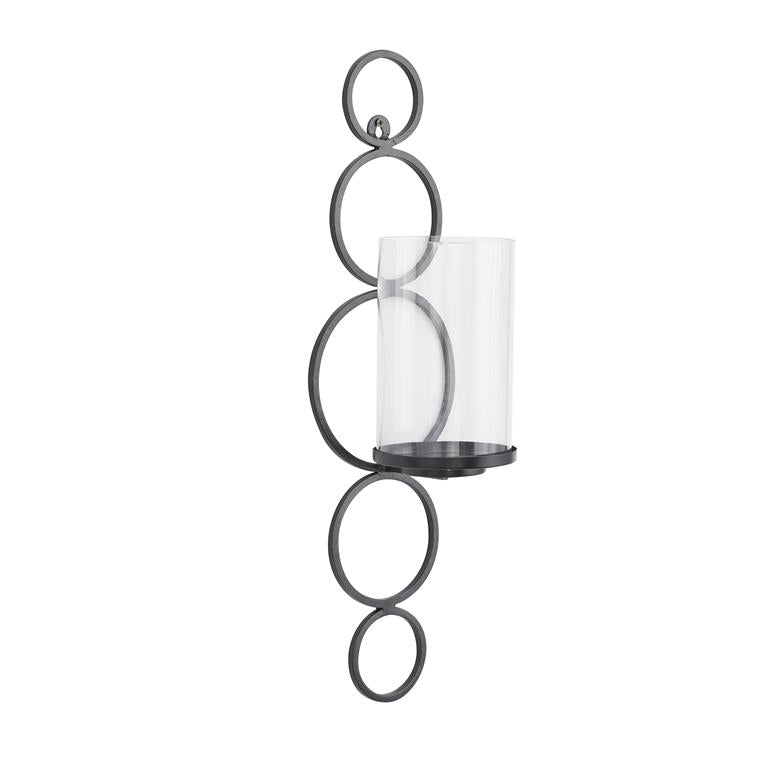 COSMOLIVING BY COSMOPOLITAN BLACK METAL WALL SCONCE,