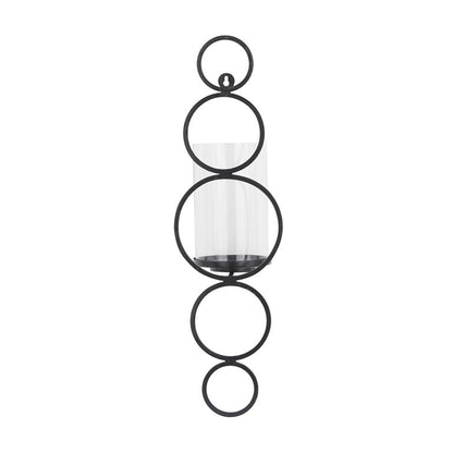 COSMOLIVING BY COSMOPOLITAN BLACK METAL WALL SCONCE,