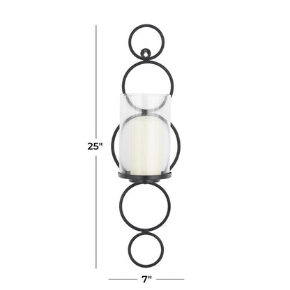 COSMOLIVING BY COSMOPOLITAN BLACK METAL WALL SCONCE,