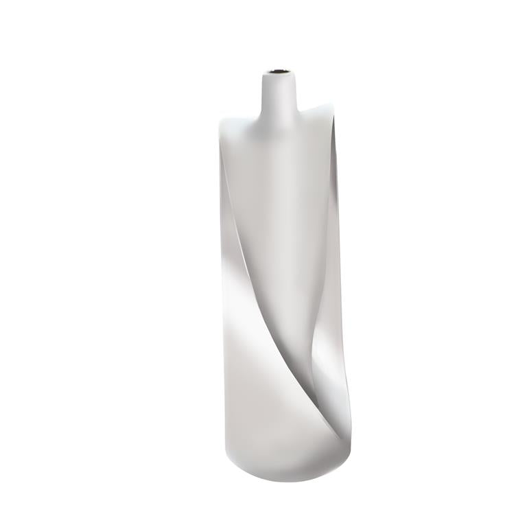SILVER CERAMIC DONUT SHAPE VASE
