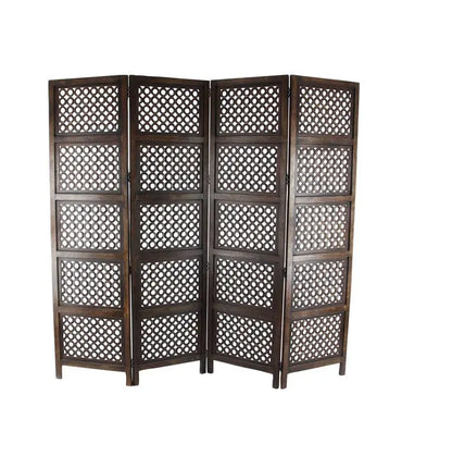 Brown Wood Traditional Room Divider Screen