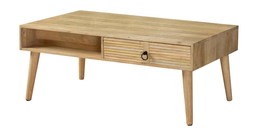 Rectangular 1-drawer Coffee Table Natural