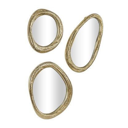 GOLD ALUMINUM ABSTRACT WALL MIRROR